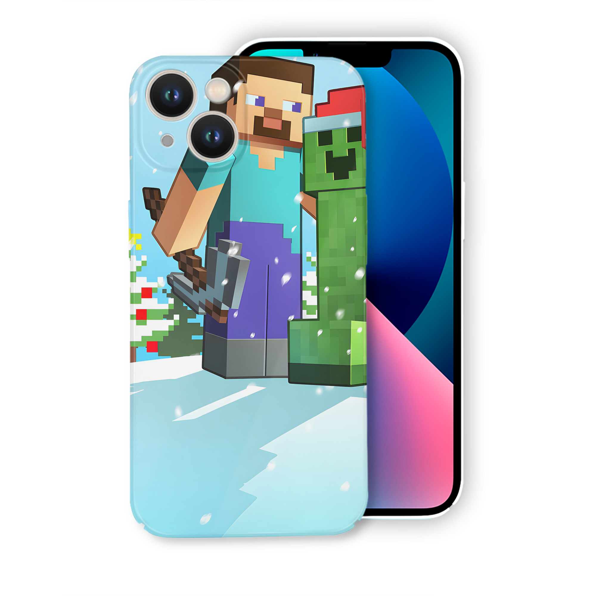 （画像用） マインクラフト ブロックの世界 Minecraft MC Block world 【iPhone 14シリーズ対応】ハードケース